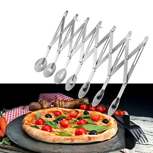 Pizzaschneider, Edelstahl-Pizzaroller, 7 Räder justierbar Kuchenteiler Pizzaschneider aus Edelstahl, 24,5 X 7,3 Cm Mehrrunden-Nudelmaschine, Nudelschneider, Edelstahl-Pizzaschneider von minifinker