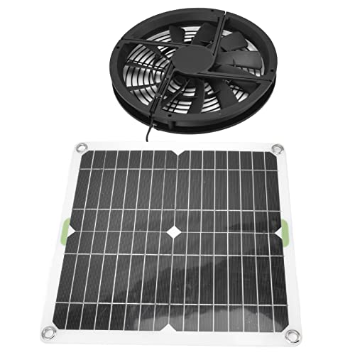 Solar-Abluftventilator, Solarpanel-Ventilator, wasserdicht, 25,4 cm, 100 W, Silikon und Kunststoff für Gewächshaus-Schuppen für Haustiere von minifinker