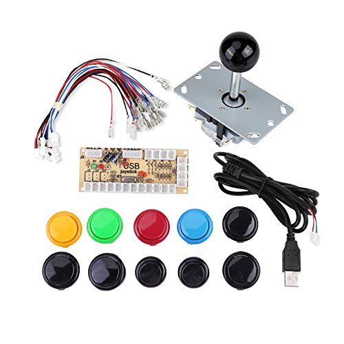 minifinker 1 Spieler Arcade Spiel DIY Kits - Zero Delay Arcade DIY Kit 10 Tasten + Joystick + USB Encoder - für MAME PC von minifinker