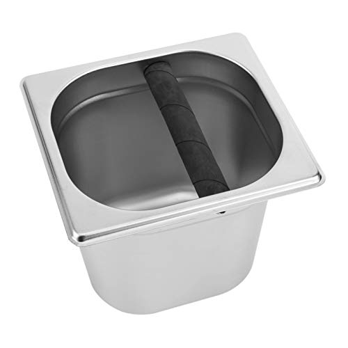 minifinker Espresso Knock Box Kaffee Knock Box Rostbeständig Silber Professionelle Kaffeemaschine(L) von minifinker