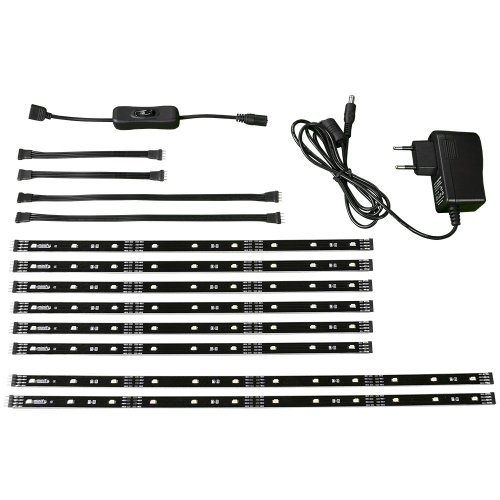 TV BELEUCHTUNG WARMWEISS FÜR 42-60 ZOLL (107-152cm) | LED LEISTEN | STRIP Set Band Leiste Lichtleiste Licht Hintergrundbeleuchtung Backlight | KOMPLETTSET INKL. SCHALTER UND NETZTEIL | MFY-SCTV1-L-WW von minify