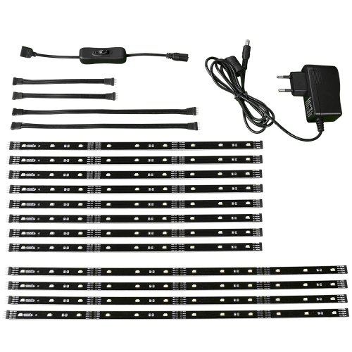TV BELEUCHTUNG WARMWEISS FÜR 52-60 ZOLL (132-152cm) | LED LEISTEN | STRIP Set Band Leiste Lichtleiste Licht Hintergrundbeleuchtung Backlight | KOMPLETTSET INKL. SCHALTER UND NETZTEIL | MFY-SCTV1-XL-WW von minify