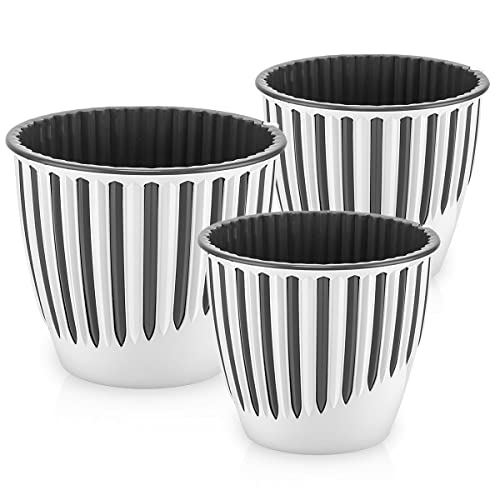 minify Blumentopf-Set mit 3 Größen ⌀149/165/188mm Design-Pflanztöpfe für Innen- und Außenbereich (Weiß) von minify