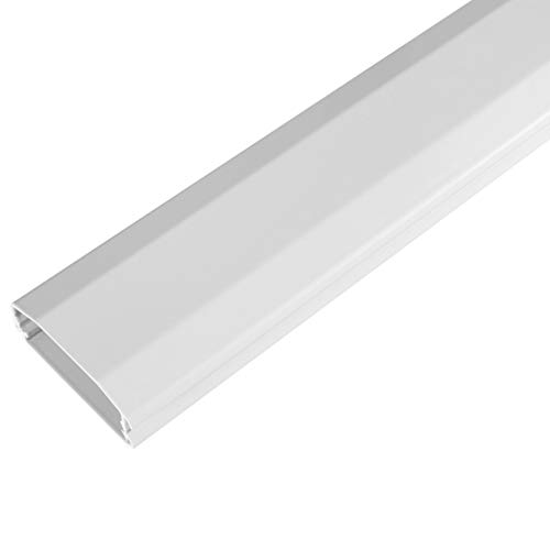 minify Click-Lock-Kabelkanalsystem aus Aluminium in den Farben Schwarz, Silber und Weiß - 110 cm Länge (110 cm, Weiß) von minify