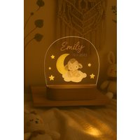 Custom Baby Night Light With Name - Elephant Balloons | Personalized Nursery Lamp Cute Shower Gift Led Acrylic von minimangoo