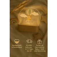 Personalisierte Balloon Nachtlampe Mit Namen - Geschenk Zur Geburt Led Lampe Fürs Kinderzimmer von minimangoo