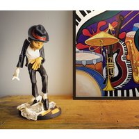 20 cm Michael Jackson Figur, Bunte Handbemalte, Dekorative Skulptur von minimanya