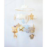 Reise Baby Mobile Heißluftballon Kinderzimmer Dekor Elefant Hängen Über Krippe Giraffe Baby-Dusche-Geschenk Geschlecht Neutral Pastell Bär Kinderbett von minimezShop