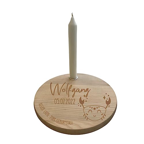 minimutz Geburtstagsteller Holz für Kinder | Personalisierter Kerzenteller Sternzeichen Junge Mädchen | Geburtstagskranz Set mit Kerze | Alternativer Geburtsagszug Sternbild Krebs minimutz Geburtstagsteller Holz für Kinder | Personalisierter Kerzenteller Sternzeichen Junge Mädchen | Geburtstagskranz Set mit Kerze | Alternativer Geburtsagszug Sternbild Krebs von minimutz