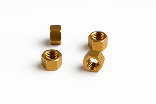 Modellbaumuttern, Modellsechskant hohe Form, Messing, M 1,2 mit einer kleinen Schlüsselweite von 2,0mm, Höhe 1,2mm - 10 Stück von minischrauben.com