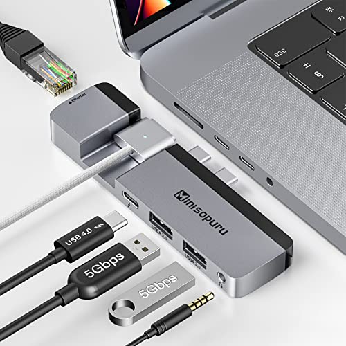Minisopuru USB C Hub für MacBook Pro 14 16 Zoll, Multiport Adapter Mit USB4 40Gbps, USB 3.2 Hub, 100W PD, Ethernet - MacBook Docking Station Zubehör Minisopuru USB C Hub für MacBook Pro 14 16 Zoll, Multiport Adapter Mit USB4 40Gbps, USB 3.2 Hub, 100W PD, Ethernet - MacBook Docking Station Zubehör von minisopuru
