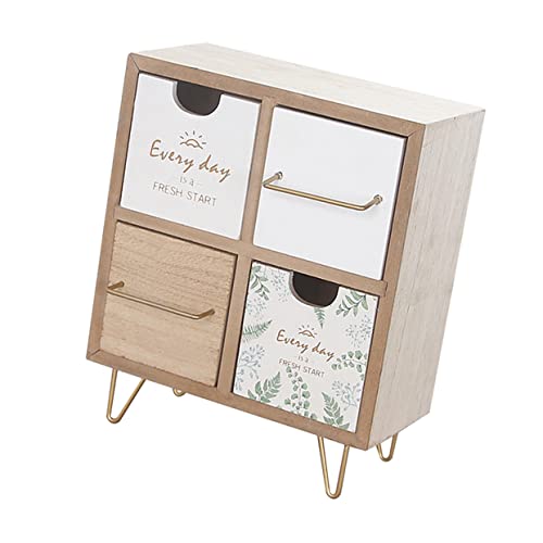 1 Stück Holz Aufbewahrungsbox für Schmuck Kosmetik Praktischer Organizer mit Großer Kapazität Einfache Design für Ihren Schreibtisch zur Raumoptimierung Robustes Langlebiges von minkissy
