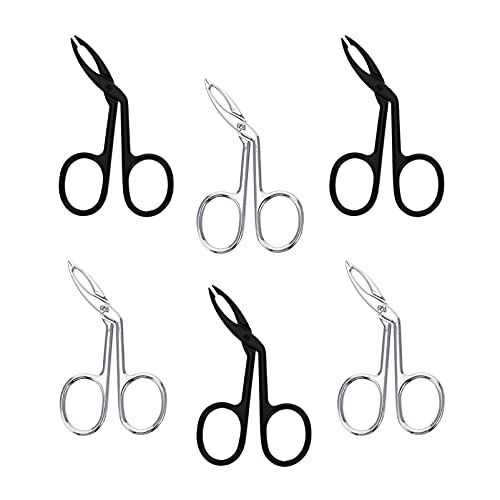 Minkissy Gesichtshaarentferner e 6Pcs Augenbraue Pinzette Schere Geformt Augenbraue Gerade Spitze Pinzette Clip Flache Spitze Pinzette Haar Plucker Schwarz Augenbrauenbürste von minkissy