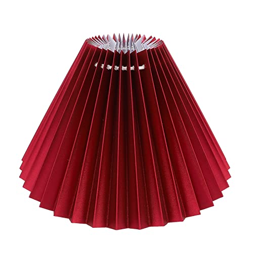 Minkissy Plissee Lampenschirm E27 Stoff DIY Falten Plissee Stoffschirm Lampenabdeckung für Tischlampe Wandlampe Stehlampe Wandleuchte Pendelleuchte Kerze Kronleuchter Deckenleuchte Rot von minkissy