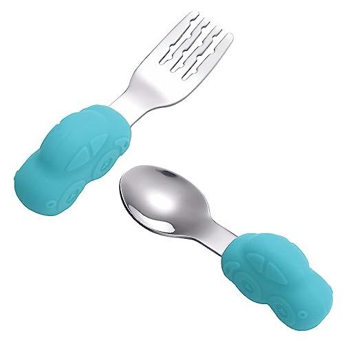 minkissy 1 Paar Kinderbesteck und Kindertrainingsgabel und für Kleine Hände Leichte und Tragbare Esshilfen für Selbstständiges Essen minkissy 1 Paar Kinderbesteck und Kindertrainingsgabel und für Kleine Hände Leichte und Tragbare Esshilfen für Selbstständiges Essen von minkissy