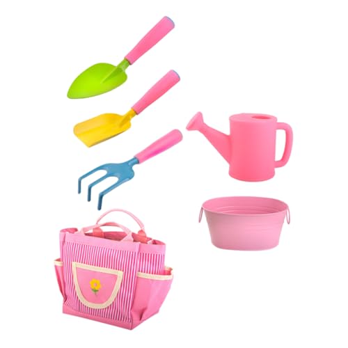 minkissy 1 Satz Gartenwerkzeug Set für Teiliges Mini Gartenset Rosa Pflanzwerkzeuge für Junge Mädchen zum Umpflanzen Lockern des Bodens und Jäten Fördert die Eltern Junge Mädchen Beziehung von minkissy