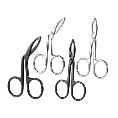 minkissy 1 Satz Teiliges Augenbrauen Pinzetten Gerade Und Gebogene Tragbare Augenbrauen Werkzeuge Für Präzise Haarentfernung Für Damen 4 Stück von minkissy