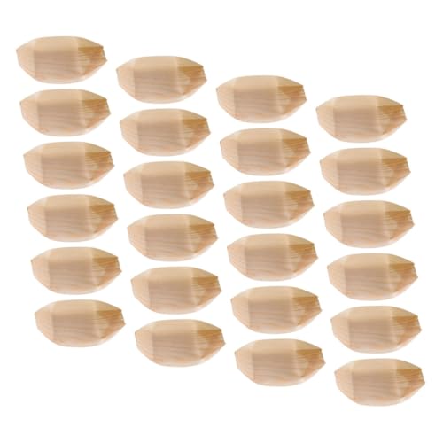 minkissy 100 Stück Einweg Holzplatten für Snacks Vorspeisen und Desserts Robuste Servierschalen für Partys Catering Burger und minkissy 100 Stück Einweg Holzplatten für Snacks Vorspeisen und Desserts Robuste Servierschalen für Partys Catering Burger und von minkissy