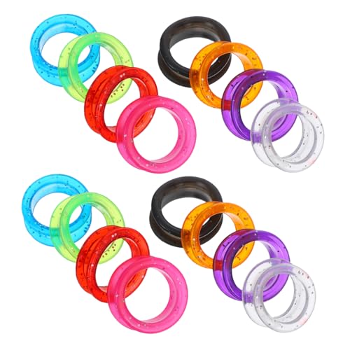 minkissy 16 Stück Teiliges Silikon Fingerschutz für Scheren Flexible Fingerlinge zum Schutz bei Haarschneiden Friseurbedarf und Haustierpflege Langlebige Weiche Scherenringe in Farben von minkissy