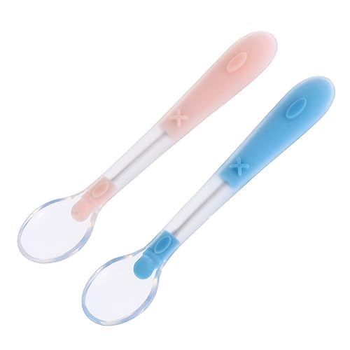 minkissy 2 STÜCK Teiliges Set Tragbare Silikonlöffel für Kleinkinder Freie Babybesteck für Sicheres Füttern für Selbsternährung von Kleinen Kindern Leicht und Langlebig von minkissy