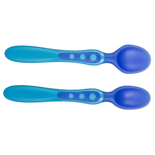 minkissy 2 Stück Babysensorlöffel aus Sicherem Material Temperaturanzeigend Ergonomisch Geformt für Zuhause Hitzebeständig und Langlebig für Babyfütterung und Breikost von minkissy
