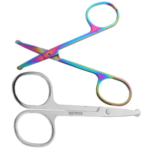 minkissy 2 Stück Nasenhaarschere Rundspitzig aus Edelstahl Sicherer Trimmer für Nase Augenbrauen Bart Kompakt und Langlebig für Männer und Frauen Praktisches Reise minkissy 2 Stück Nasenhaarschere Rundspitzig aus Edelstahl Sicherer Trimmer für Nase Augenbrauen Bart Kompakt und Langlebig für Männer und Frauen Praktisches Reise von minkissy