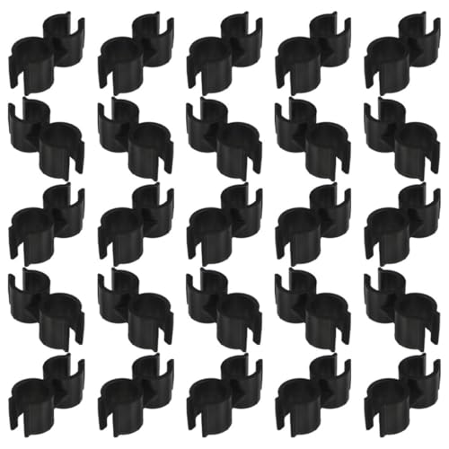 minkissy 25 Stück Doppelte Rohrklemme für Stabile Verbindung Clips für Besen und Schaufel für Büro Zuhause und Gewerbliche von minkissy