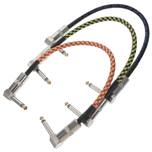 minkissy 3 Stück Gitarren Effektkabel Stecker Robuste und Langlebige Verbindung für Gitarre Bass und Effektgeräte für Musiker und Tonstudios Zufällige Farbe Zufällige Farbe von minkissy