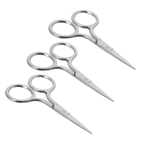 minkissy 3 Stück Nasenhaarschere Edelstahl mit Abgerundeten Spitzen Präzise Maniküre Bartschere für Nase Augenbrauen und Bartpflege Kompakt und Sicher für Empfindliche Bereiche von minkissy