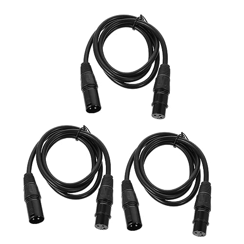 minkissy 3 Stück Xlr Adapterkabel Männlich zu Weiblich Geeignet für Mikrofon Mixer und Lautsprecher Ummantelung Einfach zu Lagern Polige Verbindung von minkissy