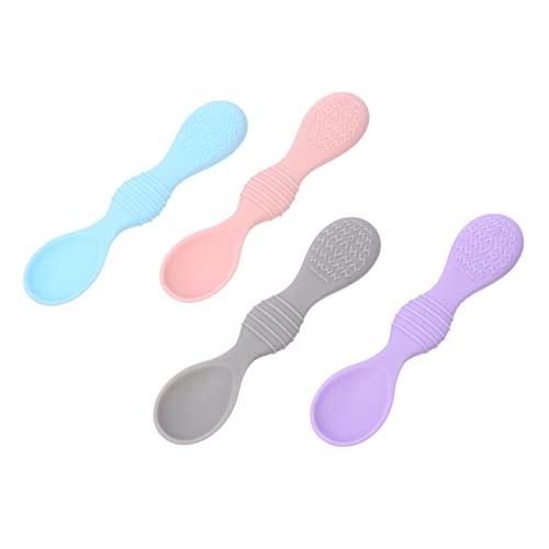 minkissy 4 Stück Teiliges Silikonlöffel für Junge Mädchen Sicherheitsbesteck für Kleinkinder Rosa Lila Blau für Beikosteinführung und Selbstständiges Essen minkissy 4 Stück Teiliges Silikonlöffel für Junge Mädchen Sicherheitsbesteck für Kleinkinder Rosa Lila Blau für Beikosteinführung und Selbstständiges Essen von minkissy