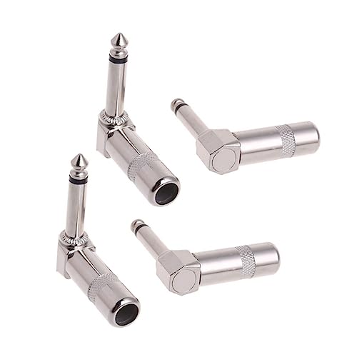 minkissy 4Stücke Gitarrenverbindungsstecker Mono Phono Plug für Gitarren Robuste Audioadapter für Instrumente und Lautsprecherverkabelung von minkissy