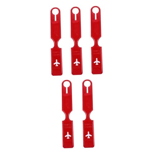 minkissy 5 Stück Teiliges Kofferanhänger Strapazierfähigem PVC Adorable Reisetaschen Etiketten für Gepäck Handtaschen Rucksäcke und Praktische Langlebige Id Tags Rot für Reisen von minkissy