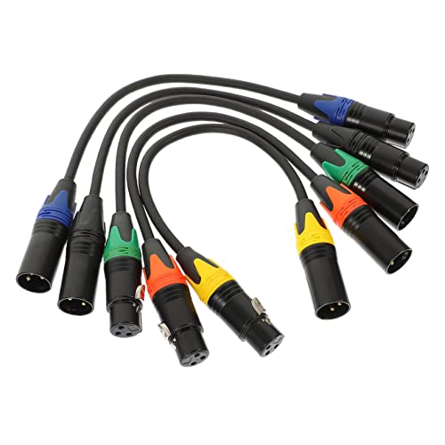minkissy 5 Stück Teiliges Xlr Mikrofonkabel Set Männlich zu Weiblich Flexibles Audioadapterkabel für Mikrofone Mixer und Lautsprecher Hochwertige Verbindung Sicher und Zufällige Farbe von minkissy