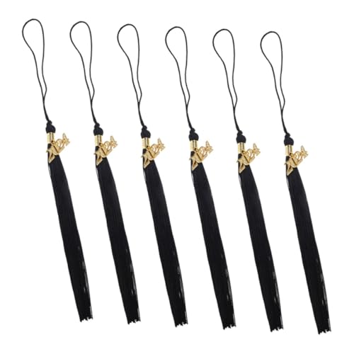 minkissy 6 Stück Graduierungskappe Quasten Für Sie 2024 Charms Für Ornamente Abschlusshüte Doktorhut Zubehör 2024 Quaste Fotocharme Mit Abschlusskappe Und Quaste Schlüssel Polyester Black von minkissy