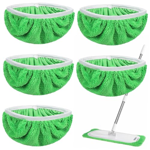 minkissy 6 Stück Teiliges Mop Ersatzbezüge aus Hochabsorbierender Mikrofaser Elastisch Gesichert Waschbare Wischmopp Pads Schonend für Hartholz und Fliesenböden von minkissy