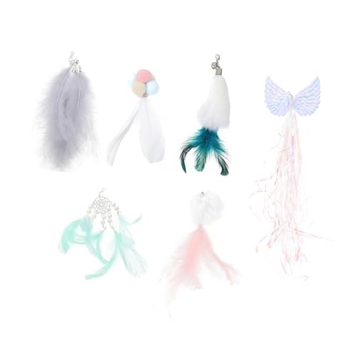 minkissy 6Pcs Hanging Door Tease cat Doggy Toy Puppies Toys Exercise Accessories Puppy chew Toy cat Teasing Toy cat Entertaining Stick cat Toy Wand Replace Plush Toy Artificial von minkissy