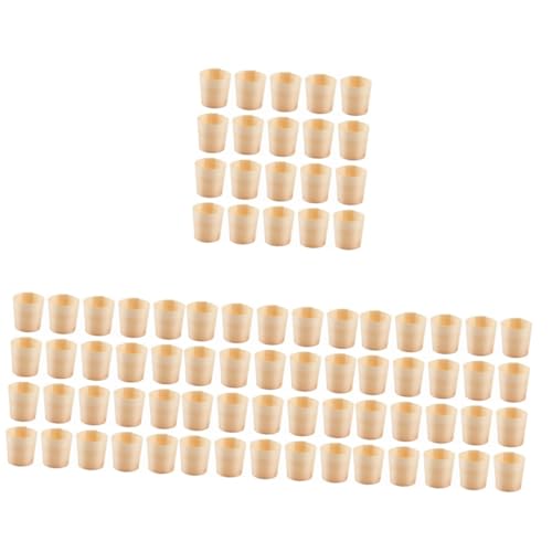 minkissy 80 Stk Eisbecher Wurstbecher Dipbecher Kaffeebecher Wassergläser Trinkbecher Outdoor-Geschirr Handbuch frittes Salat Container Holz Wiederverwendbar von minkissy
