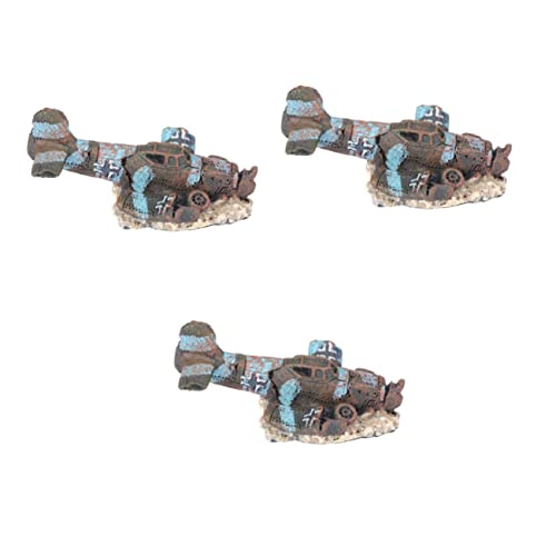 minkissy Aquarium Deko Klein Flugzeug Aquarium Deko Flugzeug 3st Flugzeug Hubschrauber Künstlich von minkissy