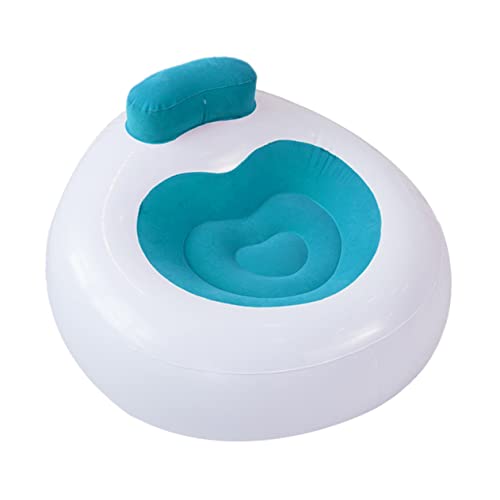 minkissy Aufblasbares Wasserdichtes PVC Sofa mit Rückenlehne Leichtes Tragbares Luftsofa für Outdoor Camping Park und Picknick Robust Platzsparend Einfach zu Reinigen Blau von minkissy