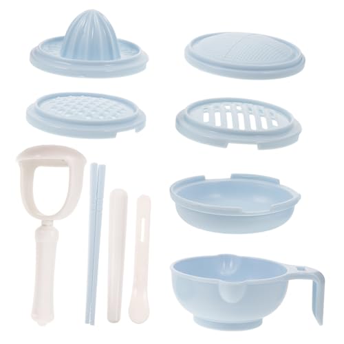 minkissy Babynahrungs handmühle Set mit Löffel Multifunktionaler Manueller Brei zerkleinerer für Obst und Salat Abnehmbar Leicht zu Reinigen frei für Kleinkinder und Beikost zubereitung von minkissy