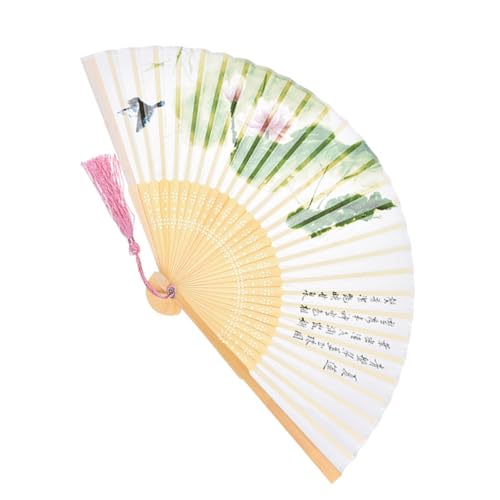 minkissy Chinesischer Faltbarer Handfächer mit Lotus-wasserfarben-motiv Antiker Sommerfächer aus Bambus für Abkühlung Tanz und Dekoration Authentischer Asiatischer Stil für Performances und minkissy Chinesischer Faltbarer Handfächer mit Lotus-wasserfarben-motiv Antiker Sommerfächer aus Bambus für Abkühlung Tanz und Dekoration Authentischer Asiatischer Stil für Performances und von minkissy