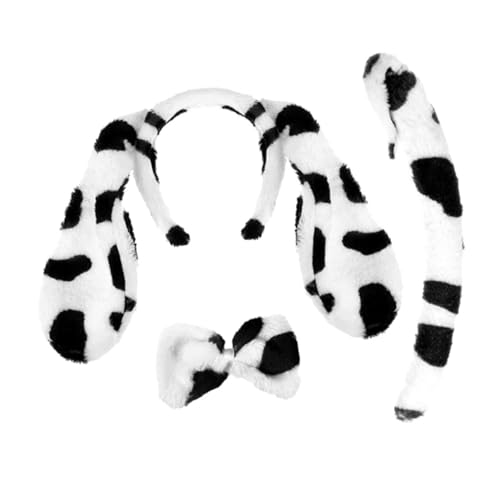 minkissy Dekorative Fliege Haarreif mit Ohren und Accessoires für Geburtstagsfeiern Cosplay und Feierlichkeiten von minkissy