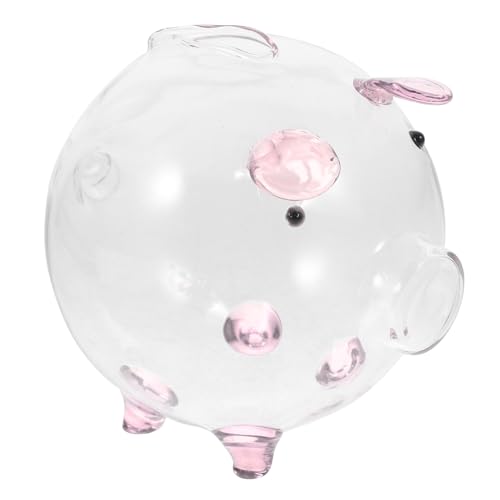 minkissy Glas Spardose Schweinform Transparentes Piggy Bank für Desktop Sparschwein Dekoration für Mädchen Jungen Geburtstag Weihnachten von minkissy