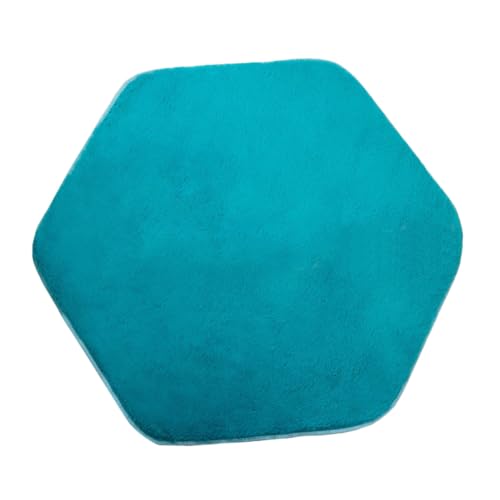 minkissy Hexagon Spielmatte für Plüschiges Design für Spielzelte Mädchenzimmer und Krabbelbereiche Geeignet für Kinderzimmer und Wohnzimmer Blaue Farbe von minkissy