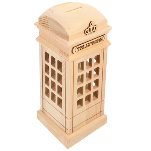 minkissy Holz Spardose Telefonzelle DIY Unlackiert Kreative Münzbox Sparpot für Tischdekoration minkissy Holz Spardose Telefonzelle DIY Unlackiert Kreative Münzbox Sparpot für Tischdekoration von minkissy