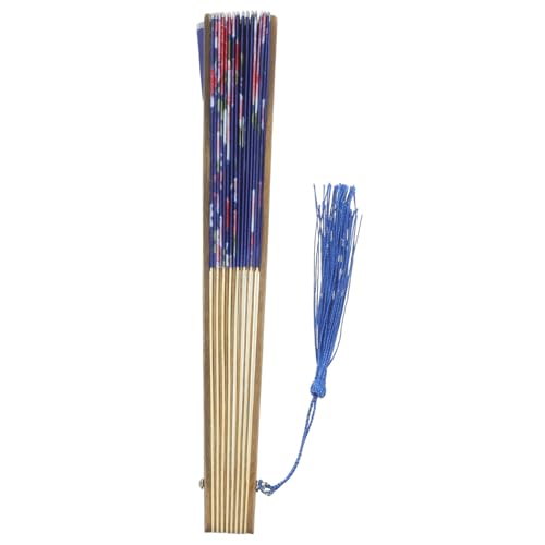 minkissy Japanischer Faltfächer Handventilator aus und Satin Leichter Vintage Klappfächer mit Blumenmuster Handgefertigt Robust und Kompakt als Tanzrequisite für Traditionelle von minkissy