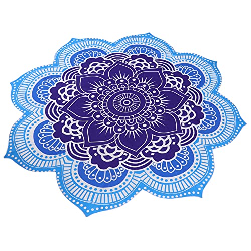 minkissy Mandala Strand Handtuch Decke Tapisserie Lotus Form Outdoor Strand Roundie Gypsy Böhmen Werfen Handtuch Tischdecke Hängen Yoga Matte (Blau) von minkissy