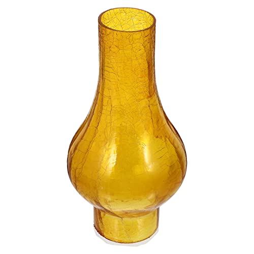 minkissy Öllampe Schirm Zylinder Lampenschirm Glasschirm Lampe Ersatz Petroschirm Petroleumlampe Ersatzglas Lampenglas Kugel Glaszylinder Glas Ersatzlampenschirme für Wandlampe Tischlampe Gelb von minkissy