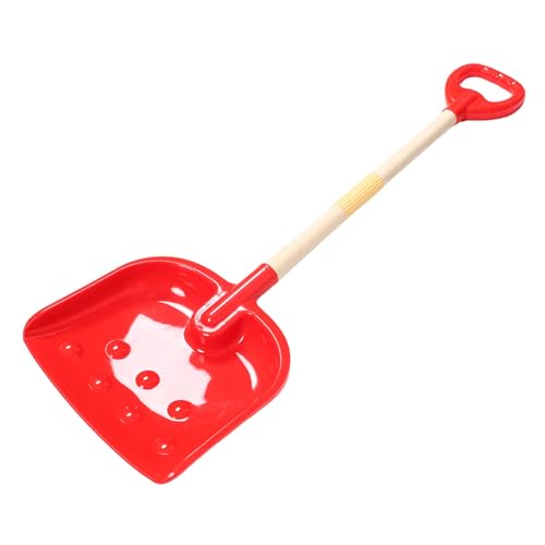 minkissy Schneeschaufel aus Holz mit Rotem Ergonomischem Kunststoffgriff Robuste Schaufel für Schnee und Strand Leicht Sicher Vielseitig für Jungen und Mädchen von minkissy